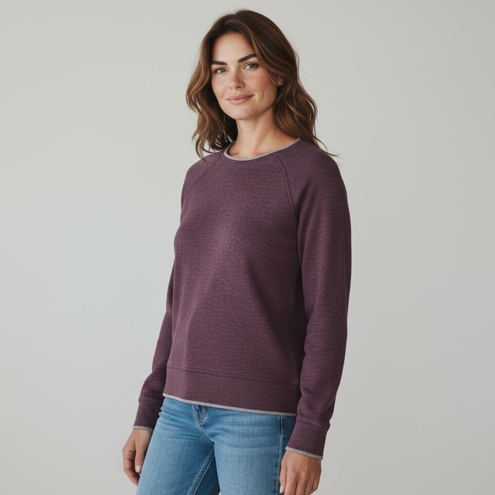 ROCK & REPUBLIC - - BURGUNDY CROP‎ SWEATSHIRT-B14